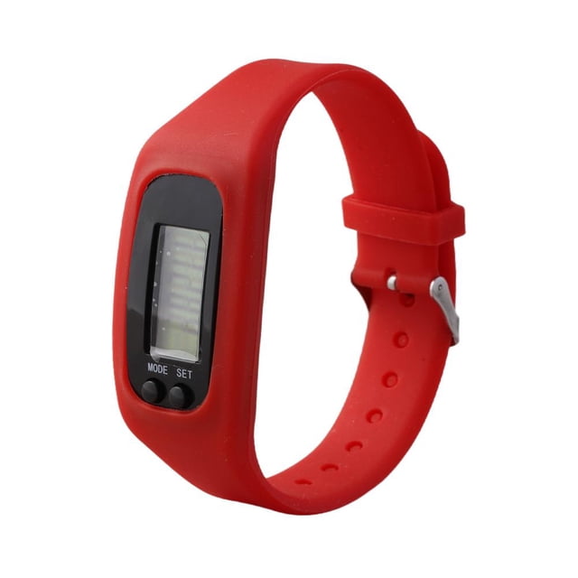 Pedometer Watch with LCD Display Simple Walking Digital Wrist Band Step Counter O1Z4 Fitness