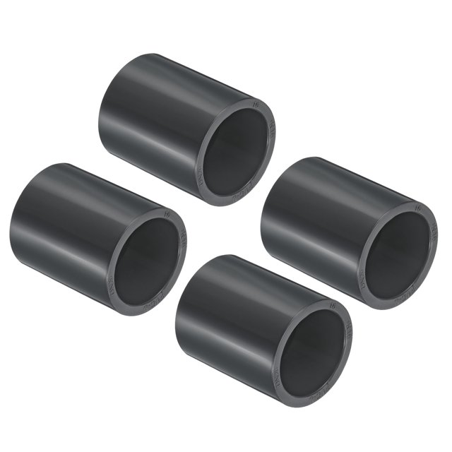 Unique Bargains Raccord de Tuyau en PVC 25 mm, Douille, Lot de 4 Raccords Droits, Gris Foncé
