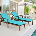 thumbnail image 4 of Gymax 3PCS Outdoor Patio Lounge Chair Set - Set of 2, Turquoise, Adjustable Backrest, Durable Steel Frame, 4 of 10