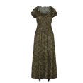 thumbnail image 3 of SMihono Robes d'Été Bohémiennes Femmes Grande Taille Mode Femmes Chiffon Été Décontracté Imprimé Col en V Manches Courtes Robe Longue, 3 of 7