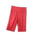 thumbnail image 1 of Timegard Womens Shorts Cotton Linen Elastic Waist Solid Color Summer Knee Length Trousers with Pockets, 1 of 7