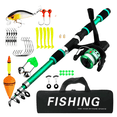 thumbnail image 1 of Telescopic Fishing Rod and Reel Combo 6ft Fiberglass Portable Travel Kit for All Anglers, 1 of 2