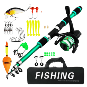 Product Classification Rods télescopiques de pêche avec bobine 6ft Fibre de verre Portable Setup pour la pêche extérieure