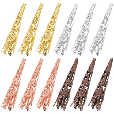 WHAMVOX 60pcs Bead Caps for Jewelry Making Assorted Color Jewelry Accessories Cone Shape Craft Enthusiasts