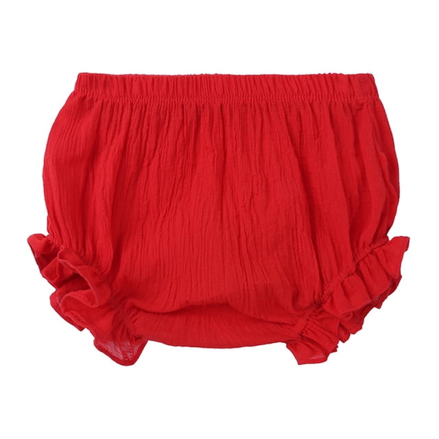 Kcodviy infant Baby Girls Play Up Shorts Boys Solid Spring Summer Girls Outfits Shorts Ruffle Clothes