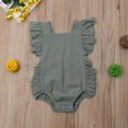 thumbnail image 3 of SUNSIOM Bébé Fille Combinaison Sans Manches Volant Solide Romper Tenue d'Été, 3 of 6