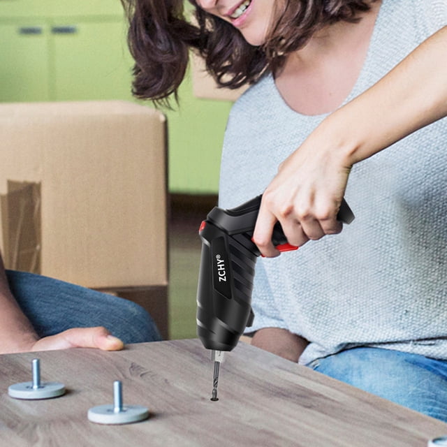 SuoKom Electric Screwdriver Ensemble Rechargeable 3.6V Kit de Tournevis avec 2 Pcs Accessoires, Poignée 2 Positions avec DEL