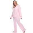 thumbnail image 3 of White Mark Women's Polka Dots Long Sleeve Button-Down Pajama Set, 3 of 5