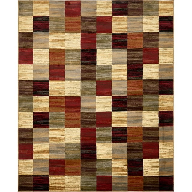 Unique Loom Tapis Carré Géométrique Barista 8' x 10' Rectangulaire Multi/Beige