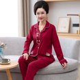 thumbnail image 1 of REDHOTYPE Pyjama Simple Mode Femme Manches Longues Pantalon Coton Grande Taille Col Rond Vêtements de Maison Deux Pièces, 1 of 2