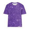 thumbnail image 4 of Amzcrzy Hauts pour Femmes T-Shirts Décontractés à Manches Courtes Hauts d'Été Mode Col Rond Hauts à Sequins pour Femmes Confort Polyvalent Hauts de Sortie Blouses, 4 of 4