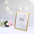thumbnail image 2 of tredstone Creative Nordic Metal Glass Photo Frame Crafts Home Desktop Bedroom Decors M Golden, 2 of 8