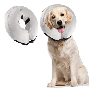 Grand Collier de Récupération Gonflable pour Chien, Collier Protecteur Ajustable pour Grands Chiens et Chats, Conçu pour Empêcher les Animaux de Toucher les Points, les Blessures et les Éruptions Cutanées