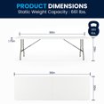 thumbnail image 3 of Table semi pliante Flash Furniture en plastique blanc granite, 3 of 9