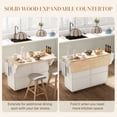 thumbnail image 4 of HOMCOM Kitchen Island with Storage, Kitchen Island with Drop Leaf, Cream, 4 of 10