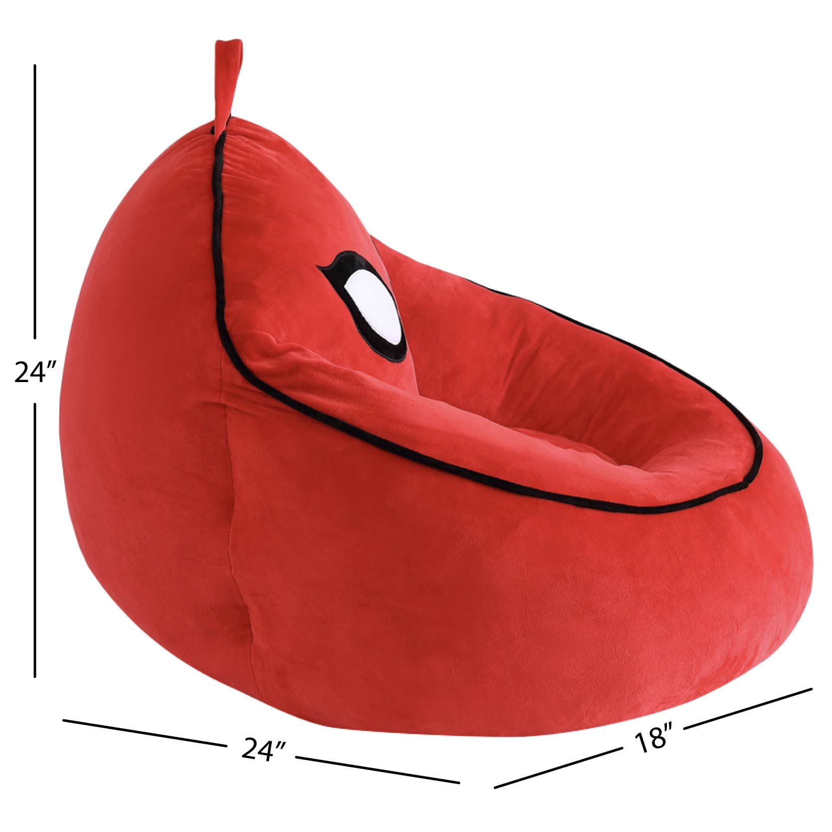 Fauteuil pouf en mousse compressée Marvel Spiderman pour enfants, rouge