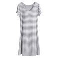 thumbnail image 1 of TSADFHJI Ensemble de Pyjama pour Femmes Été Design à Rayures Couleurs Robe de Pyjama pour Femmes Été Manches Courtes Nuisette avec Coussinet de Poitrine Robes de Nuit G Gris, 1 of 9