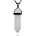 thumbnail image 1 of Collier Pendentif Reiki Chakra Hexagonal à Pointe Pointue en Pierre Précieuse de Verre Opalite 20 Pouces, 1 of 3
