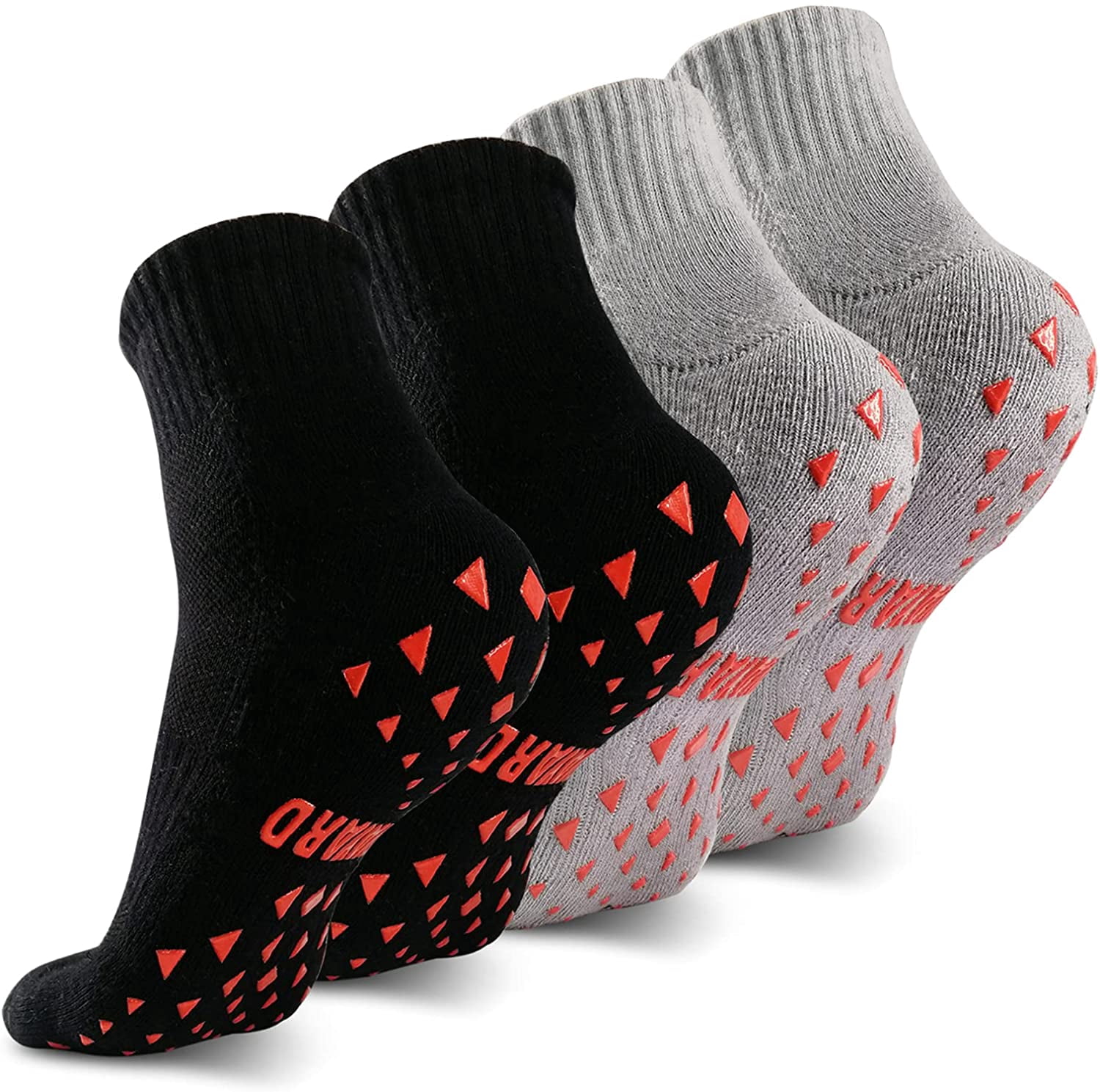 4 Pairs Non Slip Socks Hospital Non Skid Sticky Grip Socks Yoga Pilates Socks Men Women