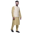 thumbnail image 2 of Atasi Solid Kurta Pajama & Printed Nehru Jacket Set For Mens Party Wear, 2 of 3