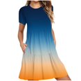 thumbnail image 2 of Amzcrzy Robes pour Femmes Robes Décontractées pour Femmes Robes d'Été Décontractées à Manches Courtes Robe T-Shirt à Étages Mini Robes avec Poches Robes Décontractées pour Femmes, 2 of 5