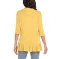 thumbnail image 4 of Hauts à Manches 3/4 pour Femmes Mode Décontractée Confortable Cardigan Couleur Unie Blouse Cardigan à Manches 3/4 pour Femmes Blouses et Hauts Mode Hauts pour Femmes Manches 3/4, 4 of 6