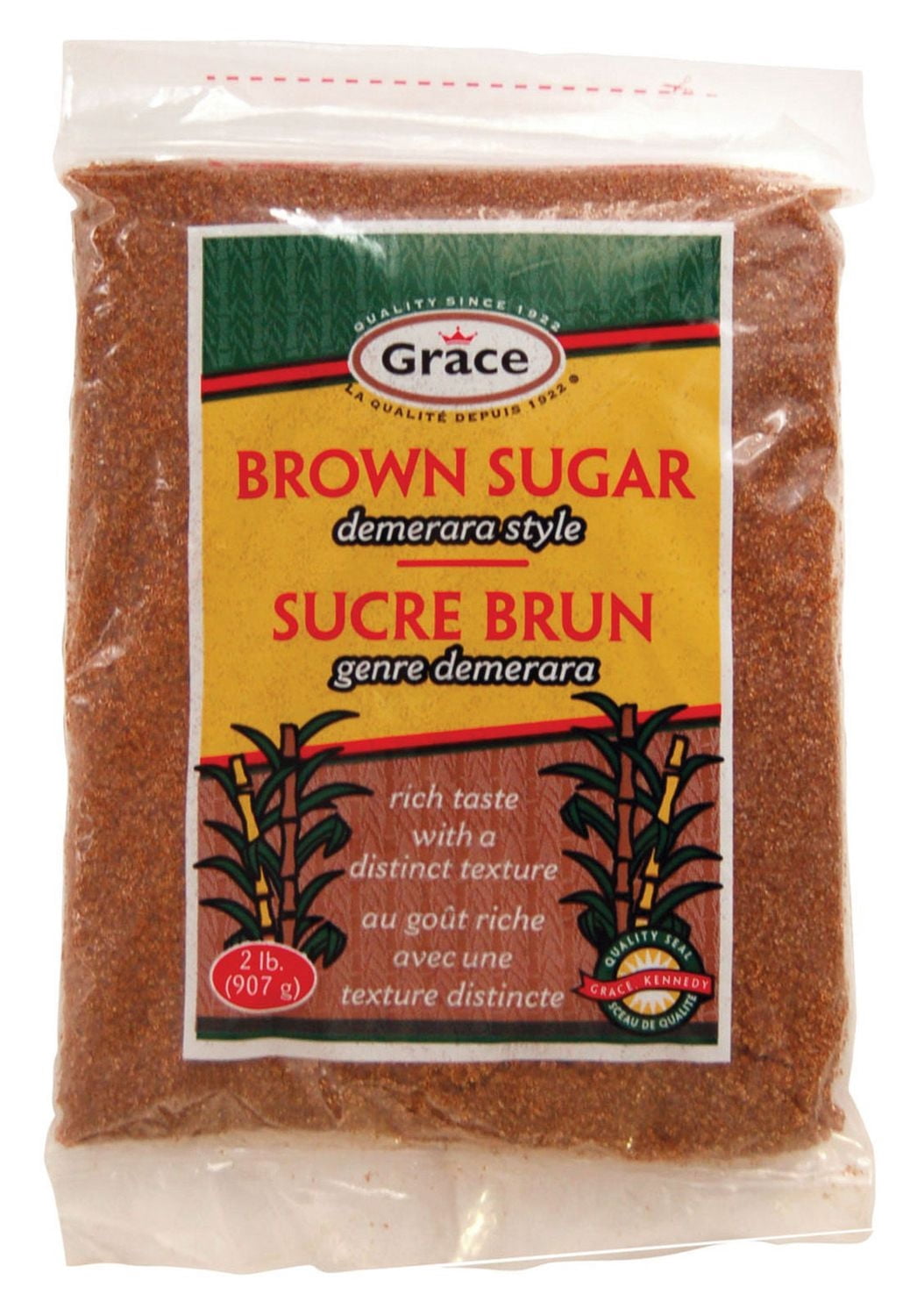 Sucre de canne brun Grace, 907 g Sac
