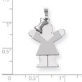 thumbnail image 2 of 14K White Gold Medium Girl w/Bow on Left Engravable Charm, 2 of 2