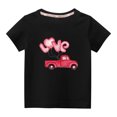 thumbnail image 1 of Penkiiy Haut à Manches Courtes Imprimé Col Rond Mignon pour Garçons et Filles 9-10 Ans Noir, 1 of 6