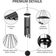 thumbnail image 3 of YSTIANN 26-Inch Deep Tone Wind Chimes for Outside - 6 Thick Aluminum Tubes Metal Wind Chime, Soothing Outdoor Decor for Garden, Patio & Backyard - Perfect Gift for Mom & Teachers (Black) WJ85-4457, 3 of 6