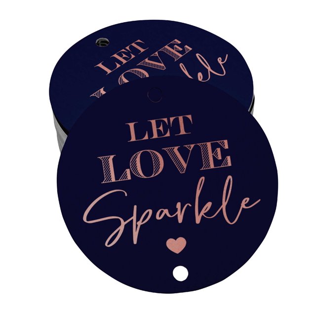 Inkdotpot Real Rose Gold Foil Let Love Sparkle Wedding Tags Favor Hang Paper Tags 100 Pieces