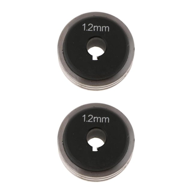 Decodeary Pièces de Rouleau d'Entraînement de Rouleau d'Alimentation de Fil de Mig d'Acier et Argent Noir Durable 1.2-1.4 2Set