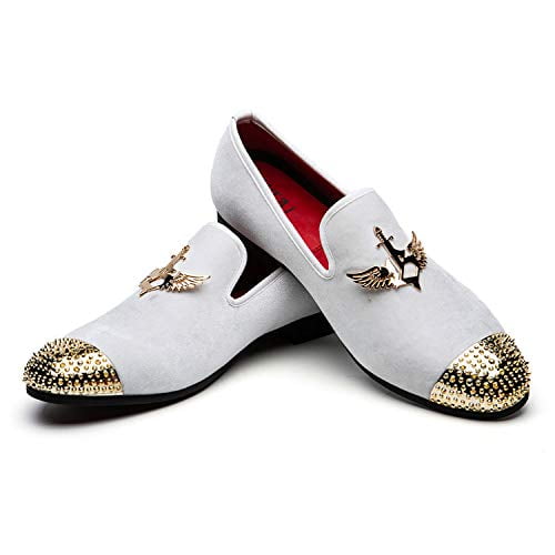 JITAI Men's Penny Slip-On Leather Lined Loafer Luxury White Men Shoes