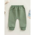 thumbnail image 4 of Faithtur Baby Boys Sweatpants, Elastic Waist Drawstring Solid Fall Trousers with Pockets for Casual Daily, 4 of 7