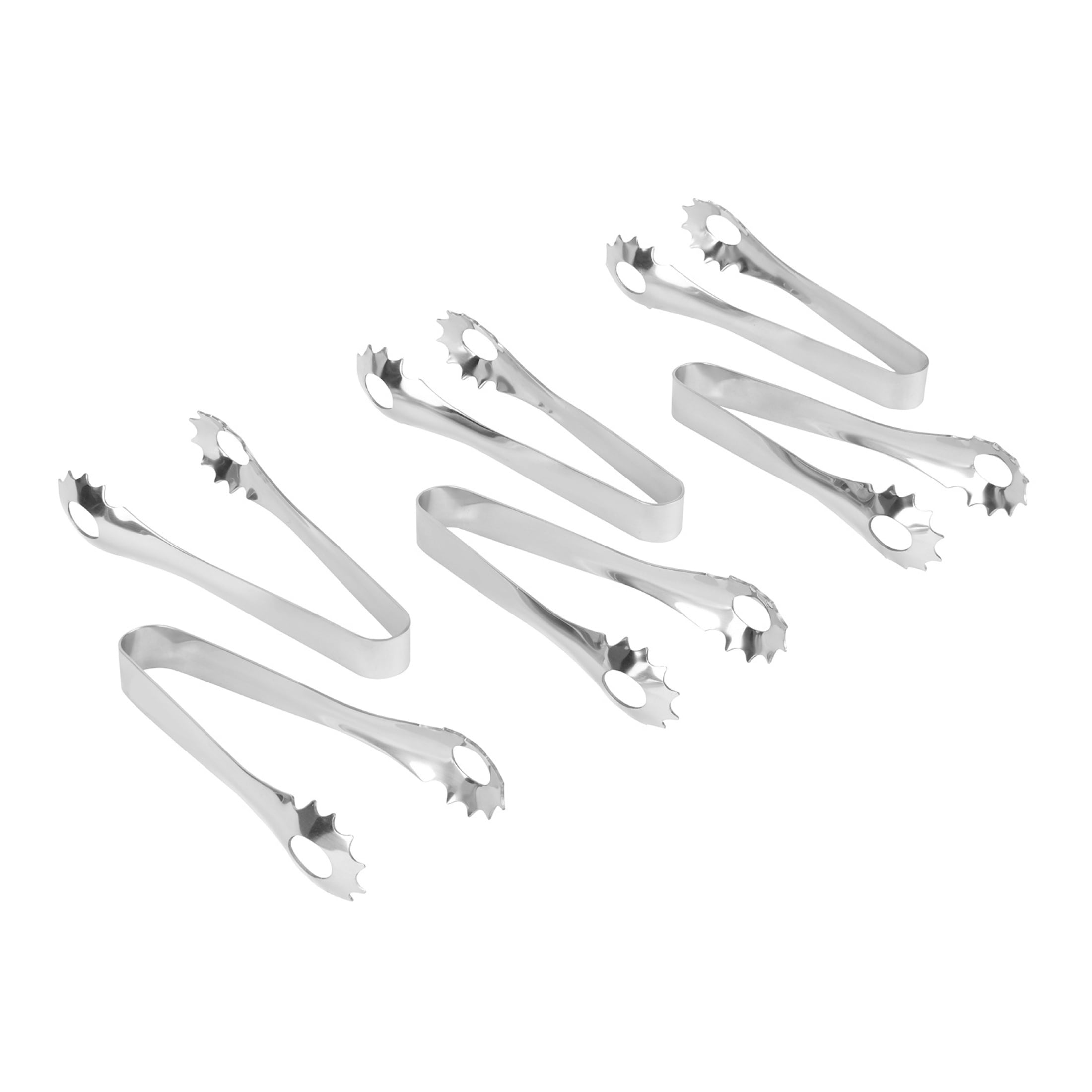 6-Piece Holiday Time Stainless Steel Appetizer Tong Set