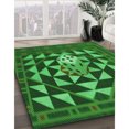 thumbnail image 3 of Ahgly Tapis Rectangulaire Lavable en Machine Intérieur Vert Émeraude Profond, 8 Pieds x 12 Pieds, 3 of 7