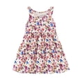 thumbnail image 1 of Robes pour Filles Tout-Petits Enfants Filles Été Sans Manches à Imprimés Floraux Robe Décontractée de Danse Fête Robes Robe Fille Violet 3 Ans-4 Ans, 1 of 2