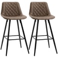 thumbnail image 1 of HOMCOM Bar Stools Set of 2, Counter Height, 27.25" Kitchen Stools, Brown, 1 of 10