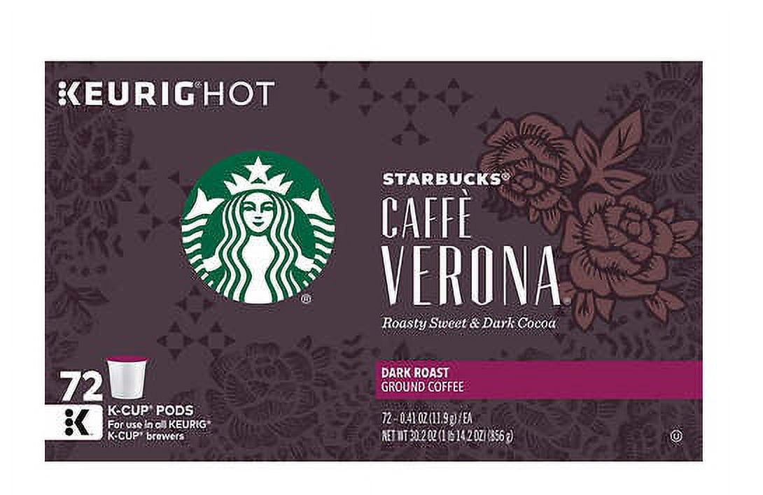 Starbucks Caffe Verona Coffee, Dark, Keurig K-Cup Pods, 72 ct