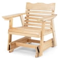 thumbnail image 2 of Costway Patio Outdoor Wood Slat Rocking Chair Porch Rocker Curved Seat 330 Lbs Natural, 2 of 9