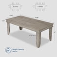 thumbnail image 2 of 71" Rectangular Farmhouse Dining Table for 6-8 People, Large Wood Kitchen Table with Spacious Legroom, Modern 2-Person Office Workstation for Home & Bedroom-Gray, 2 of 8