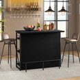 thumbnail image 2 of Gymax Îlot de Cuisine Industriel Bar Table Étagère de Rangement à 4 Niveaux Casier à Vin Porte-Verres, 2 of 10