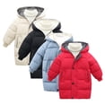 thumbnail image 3 of FAOWME Girls Down Jacket With Thick Quilted For Winter Mid-Length Coat Brown 18-24 Months, 3 of 7