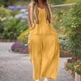 thumbnail image 4 of Wlynlyn Plus Size Jumpsuits for Women Sleeveless Rompers V Neck Baggy Wide Leg Trousers Overalls Size XL, 4 of 7