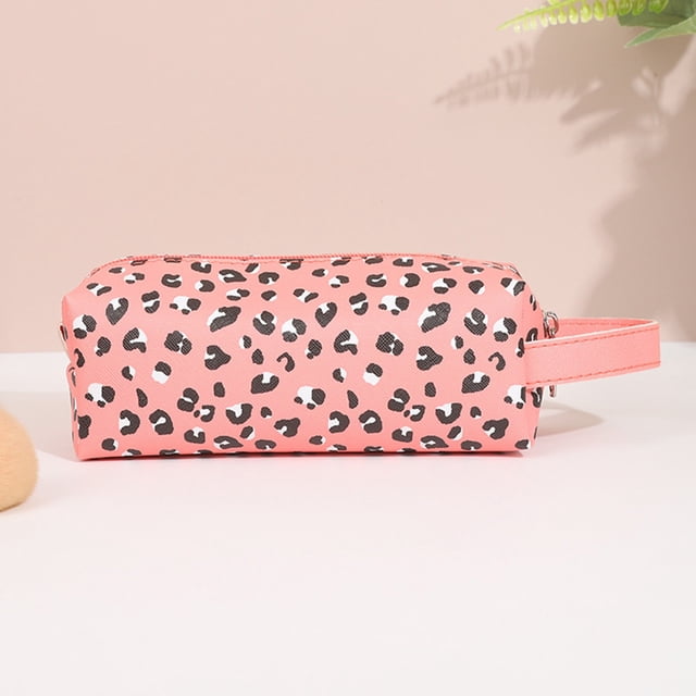 Dvkptbk Storage Large Capacity Travel Makeup Bag,Portable Cosmetic Bag Imitation Leather Osmetic Bag Large Opening Design Makeup Organizer Bag Home Essentials