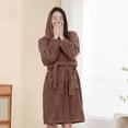 thumbnail image 4 of Women’s Hooded Fleece Bathrobe – Plush Short Robe with Waist Belt & Pockets (Cozy Lounge Essential), 4 of 5