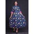 thumbnail image 2 of Bimba Robe à Boutons Florale Col Mandarin Manches Retroussables Robe Chemise-Moyenne, 2 of 5