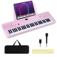 thumbnail image 1 of Costway 61Key Keyboard Piano for Beginners,Electric Portable Digital Piano with Music Stand Pink, 1 of 10