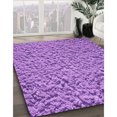 thumbnail image 3 of Ahgly Tapis d'Intérieur Lavable en Machine Carré Violet Transitionnel, 6 Pieds Carré, 3 of 7