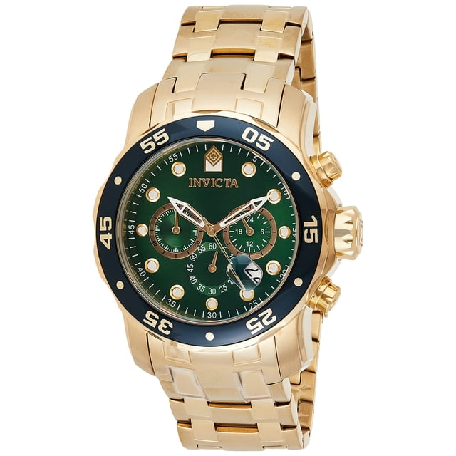 Invicta Men's Pro Diver 0075 Gold Stainless-Steel Plated Swiss Parts Chronograph Diving Watch